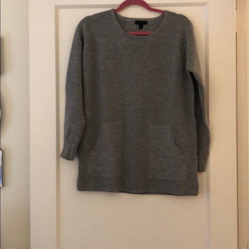 J crew long sweater with pockets